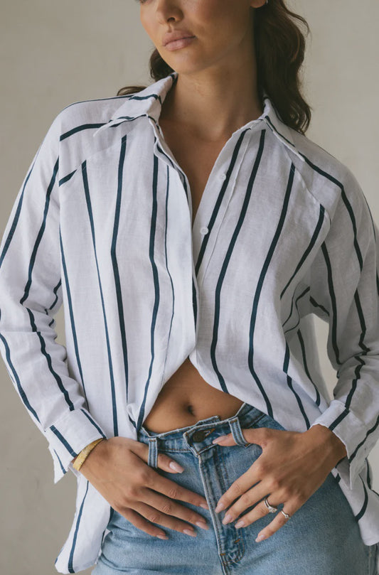 Billie Shirt  - Navy Striped